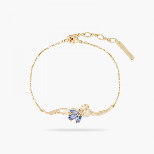 GOLD IRIS AND BLUE CRYSTAL FINE BRACELET