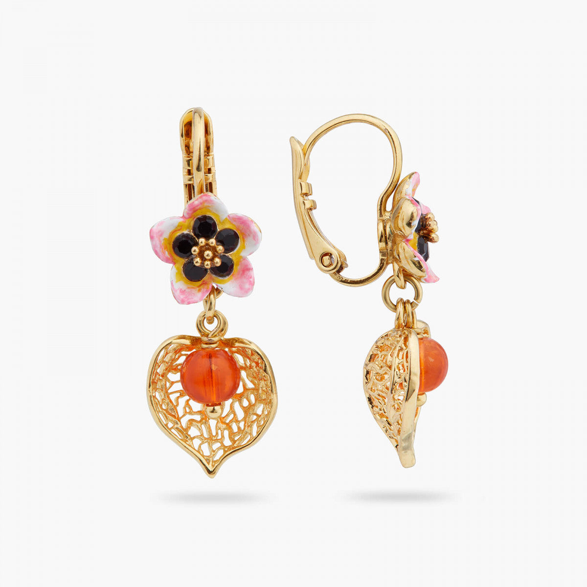 TIARÉ FLOWER AND PHYSALIS SLEEPER EARRINGS