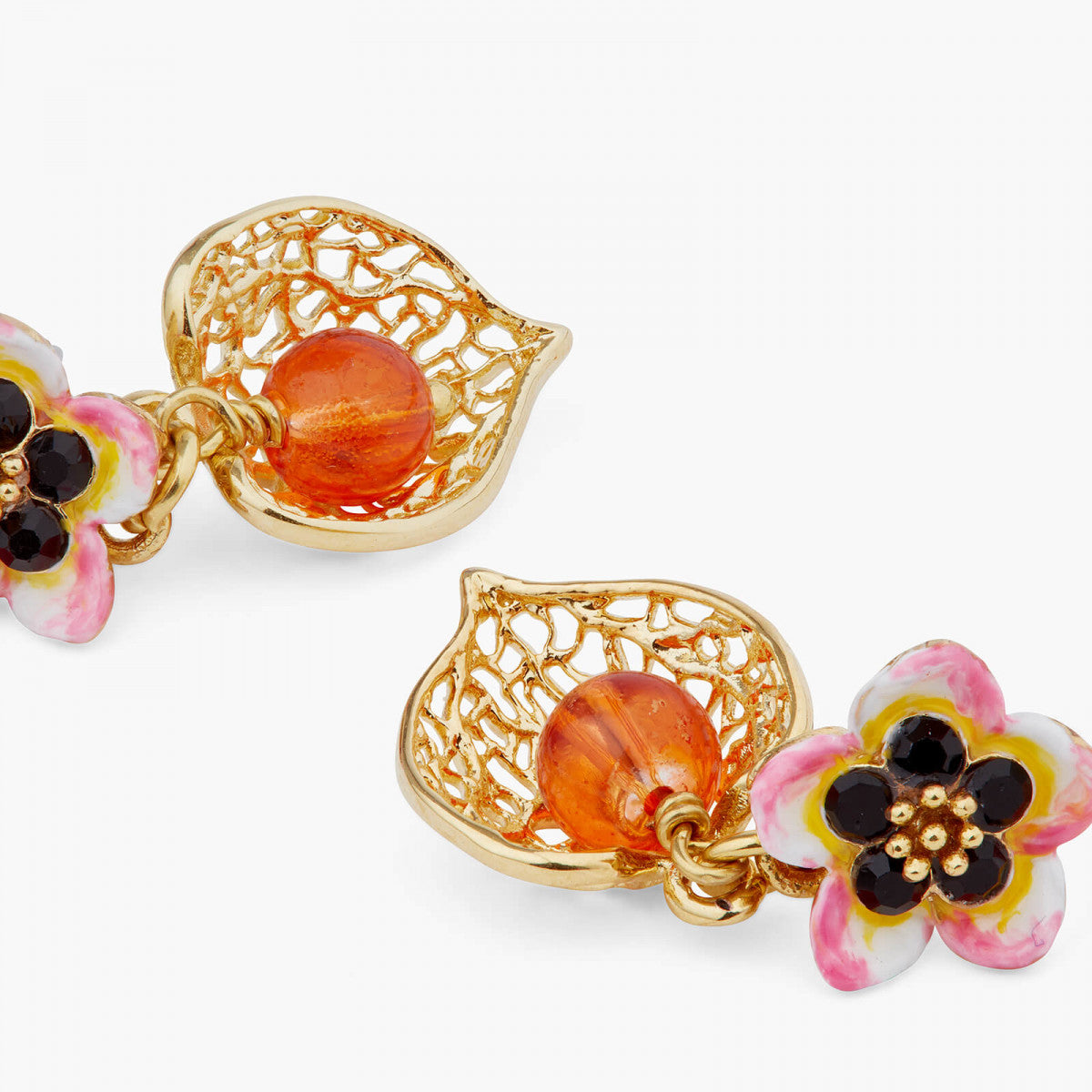 TIARÉ FLOWER AND PHYSALIS SLEEPER EARRINGS