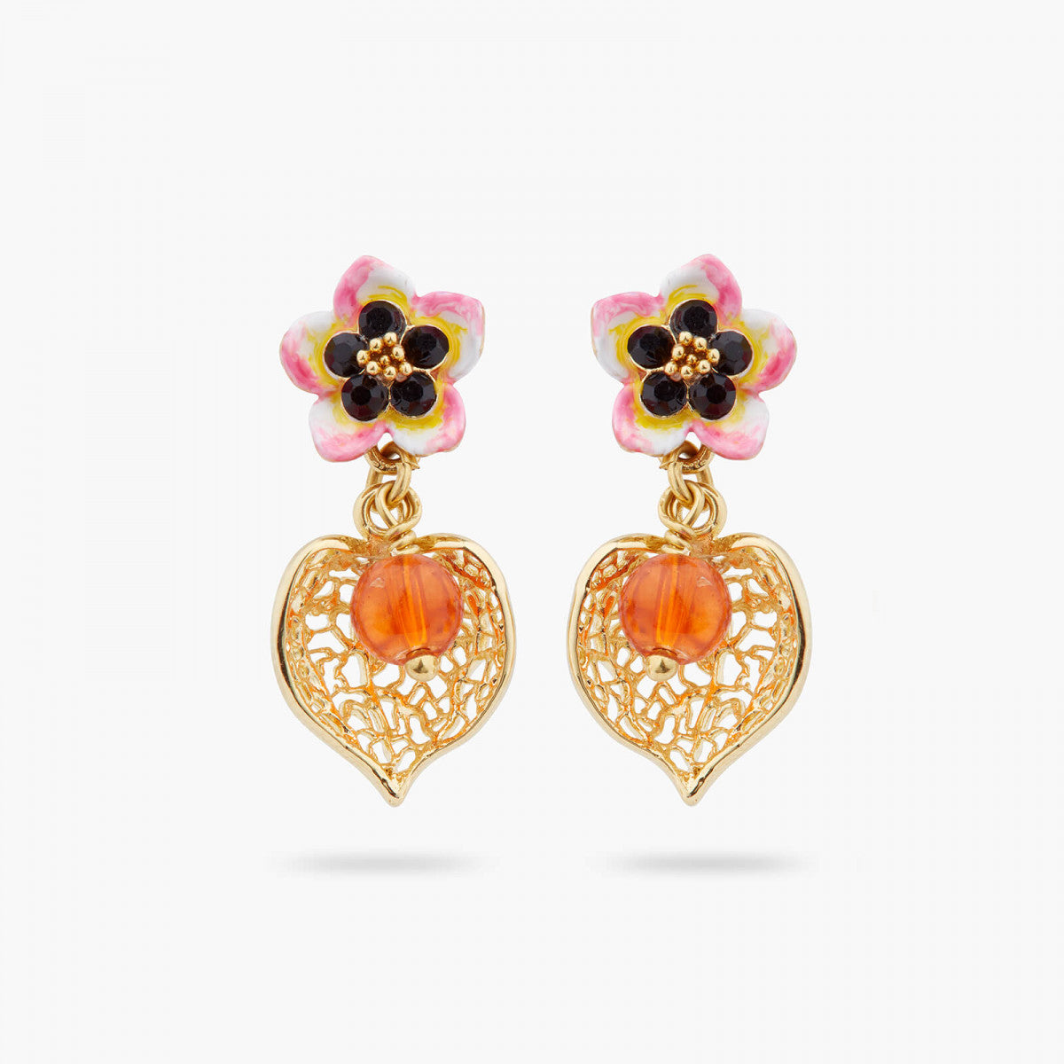 TIARÉ FLOWER AND PHYSALIS POST EARRINGS