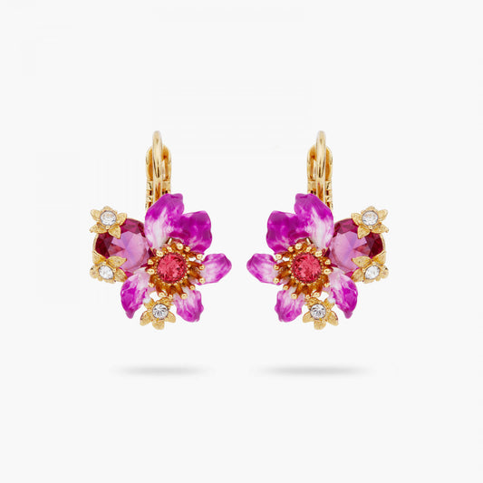 PURPLE BAUHINIA FLOWER SLEEPER EARRINGS