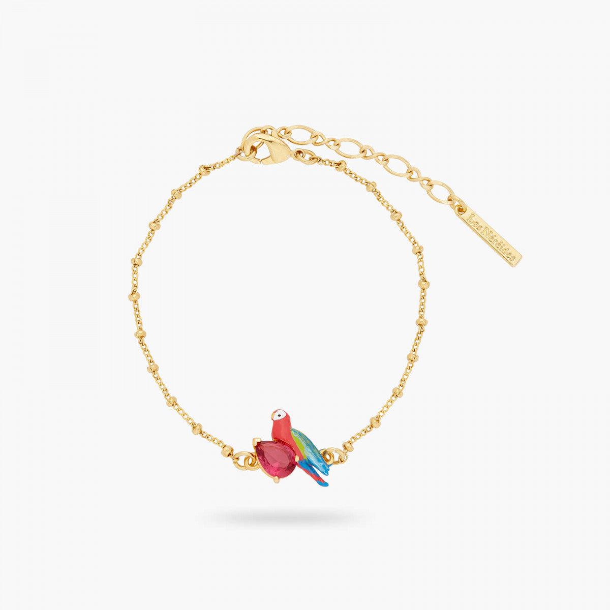 PARROT AND FACETED GLASS THIN BRACELET