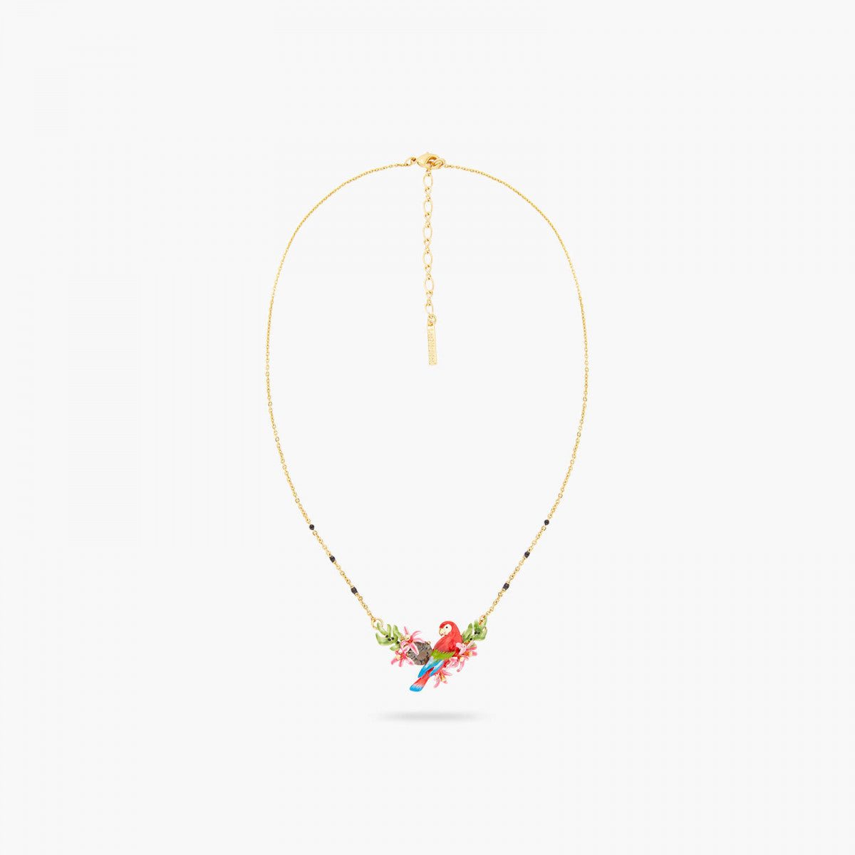 PARROT AND EXOTIC FLOWER STATEMENT NECKLACE