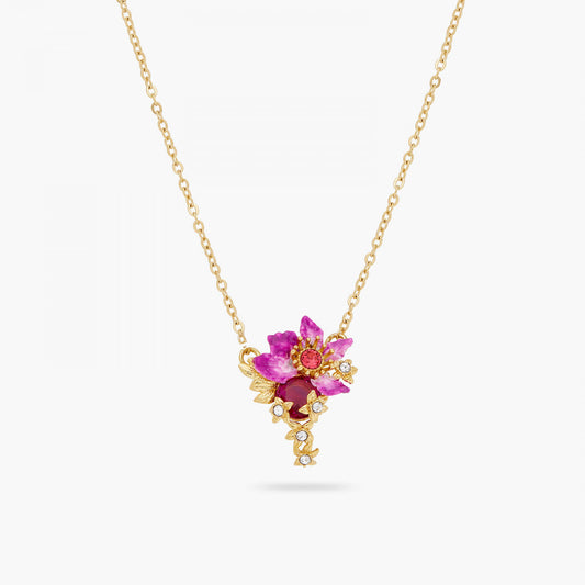 PURPLE BAUHINIA FLOWER PENDANT NECKLACE