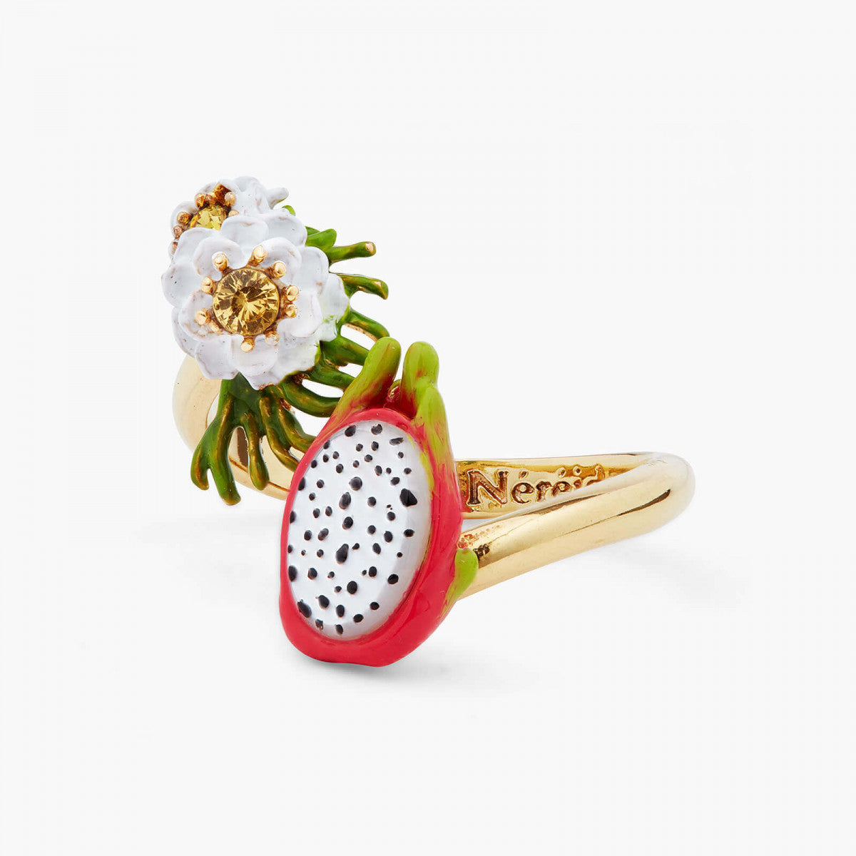 DRAGON FRUIT AND PITAYA FLOWER YOU AND ME ADJUSTABLE RING