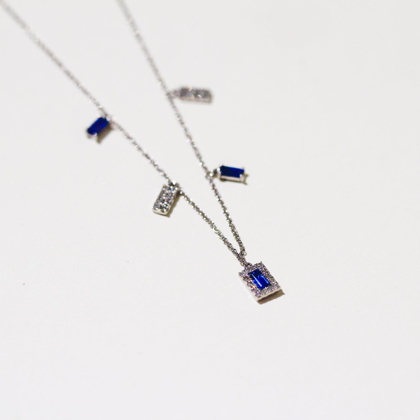 SAPPHIRE DIAMOND FRINGE NECKLACE