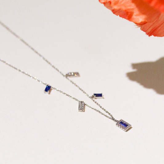 SAPPHIRE DIAMOND FRINGE NECKLACE