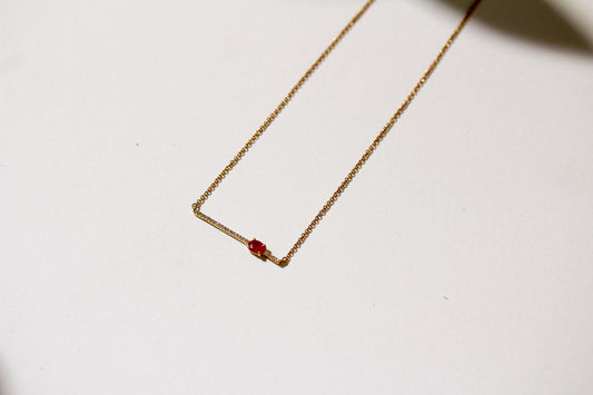 RUBY BAR NECKLACE