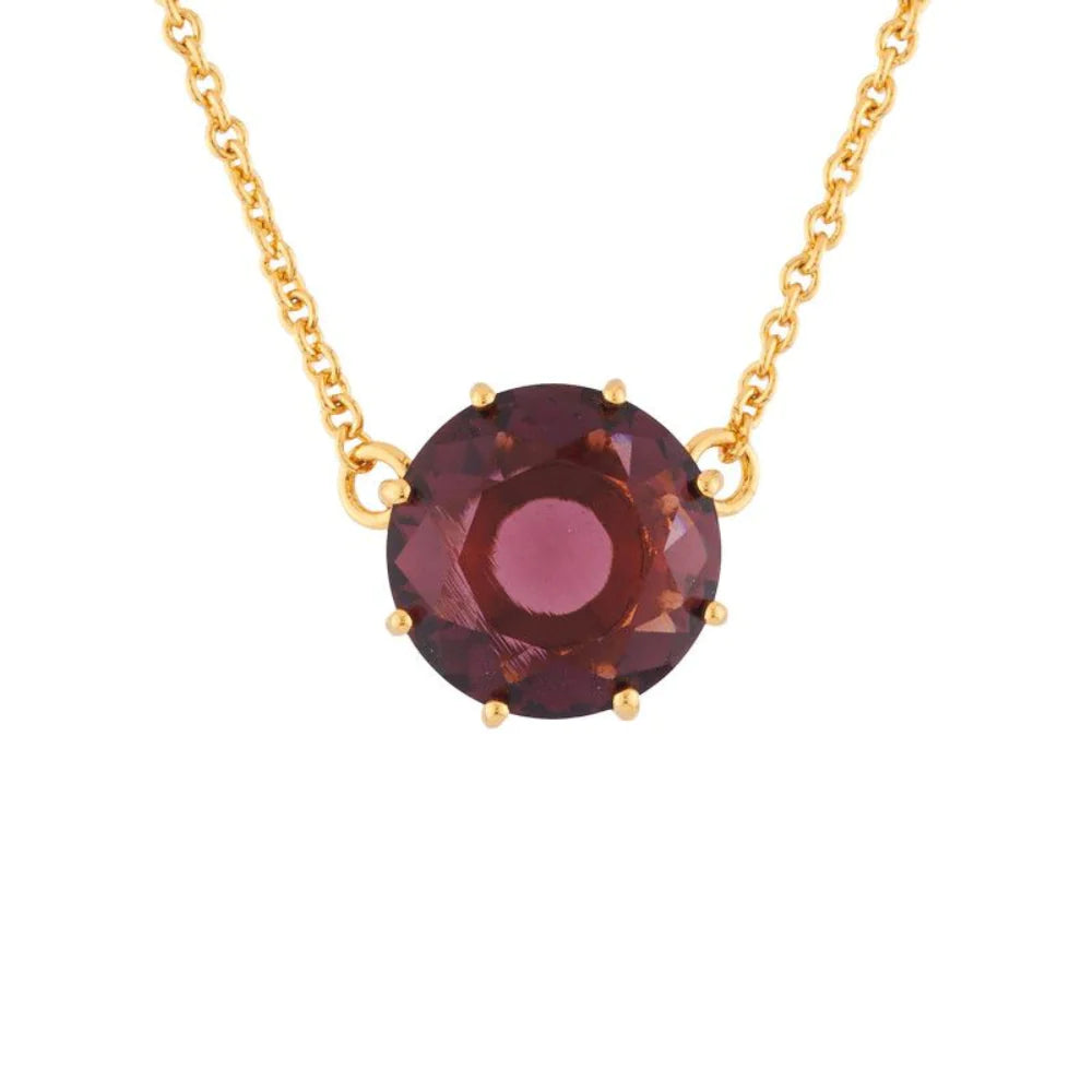 LES NÉRÉIDES ROUND PLUM STONE NECKLACE