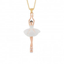 WHITE PENDANT NECKLACE WITH TOE-DANCING BALLERINA