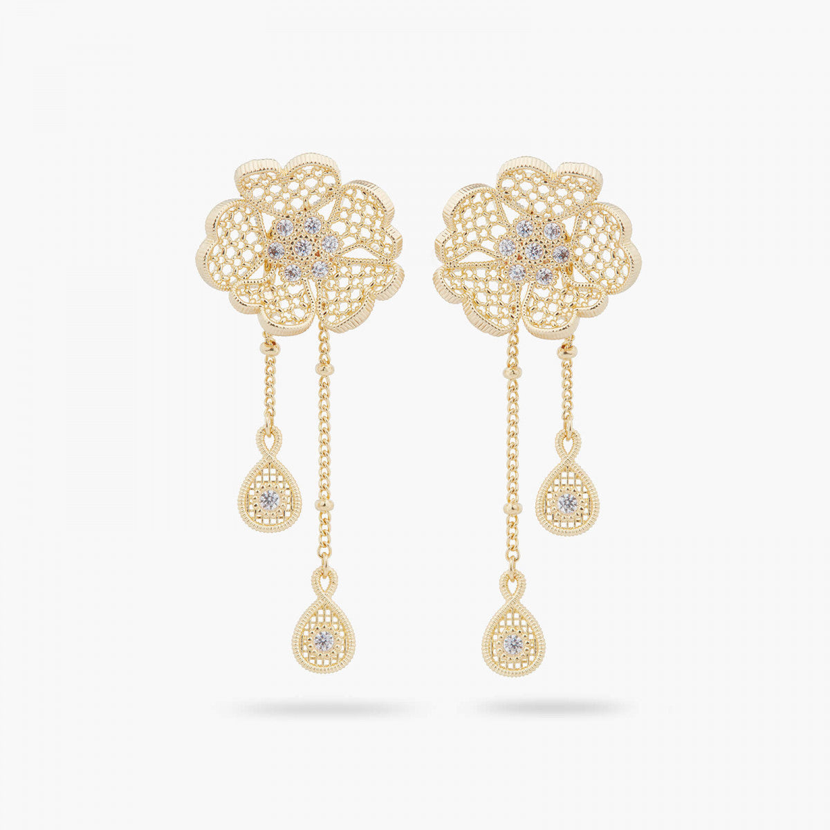 GOLD THREAD TWO-IN-ONE POST EARRINGS