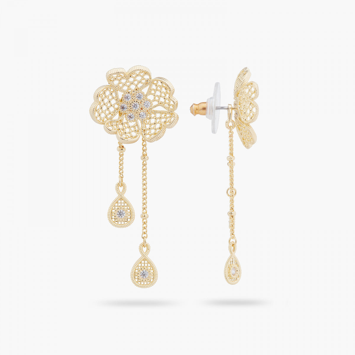GOLD THREAD TWO-IN-ONE POST EARRINGS
