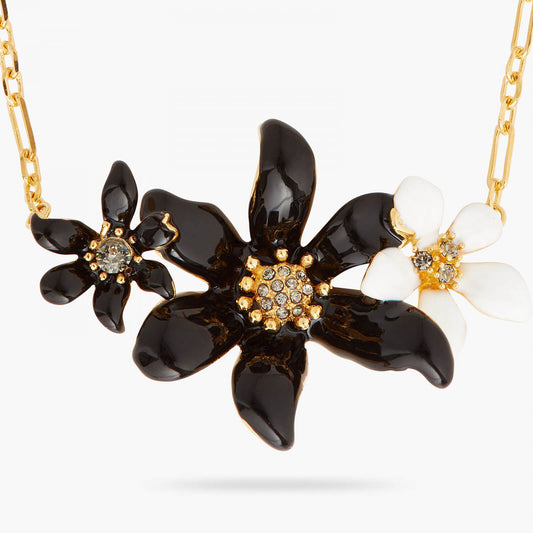 LILY AND RANUNCULUS FLOWER STATEMENT NECKLACE