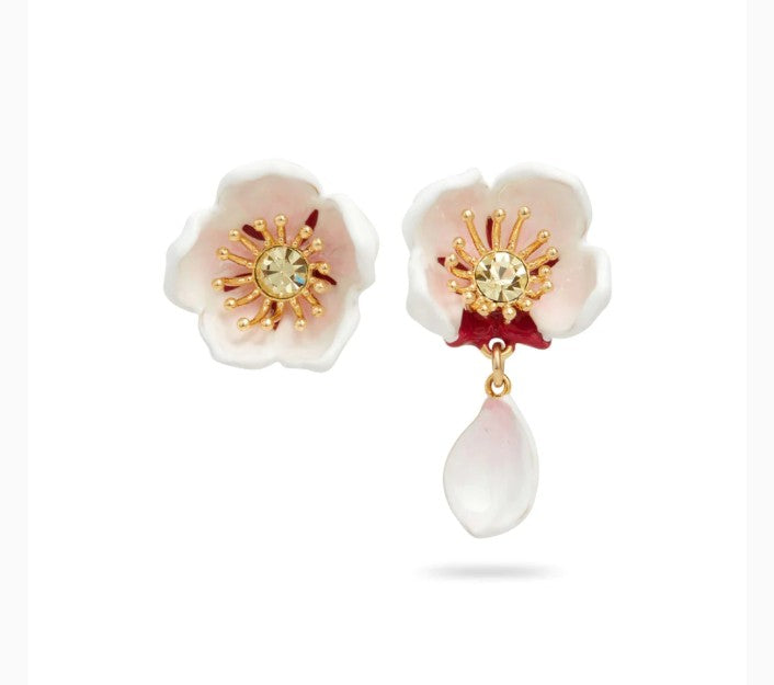 White Cherry Blossom Post Earrings